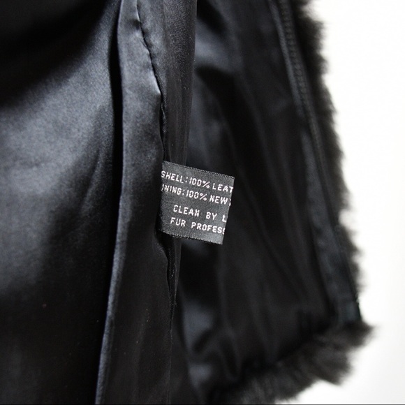Andrew Marc Black Real Fur Leather Vest Sz Small - Picture 6 of 8